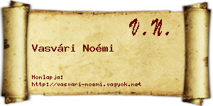 Vasvári Noémi névjegykártya